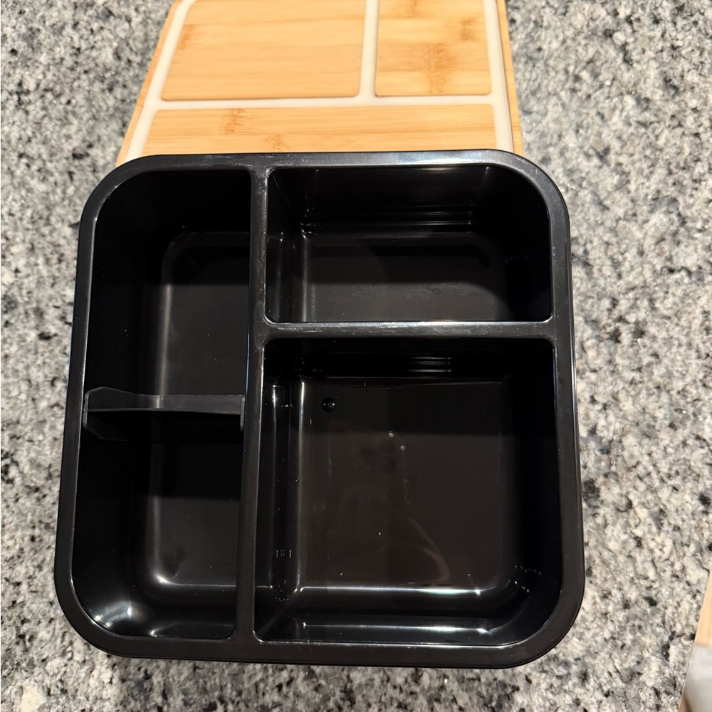 Bamboo Lid Storage Box with Black Base - Picture 3 of 4